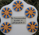 5St. ø 2,5cm 100% Baumwolle; Blau, Orange